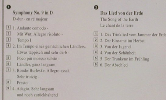 Mahler,Gustav: Symphony No 9, Das Lied v.der Erde, Philips(), D, 1998 - 2CD - 92035 - 9,00 Euro