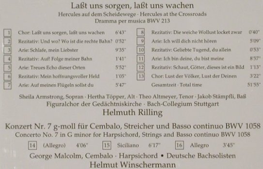 Bach,Johann Sebastian: Laßt uns Sorgen,laßt uns wachen, Musicaphon(M 51356), D, 1995 - CD - 92040 - 7,50 Euro