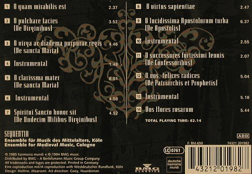 von Bingen,Hildegard: A Vision Of Paradise, HarmoniaM.(), D, 1994 - CD - 92122 - 7,50 Euro