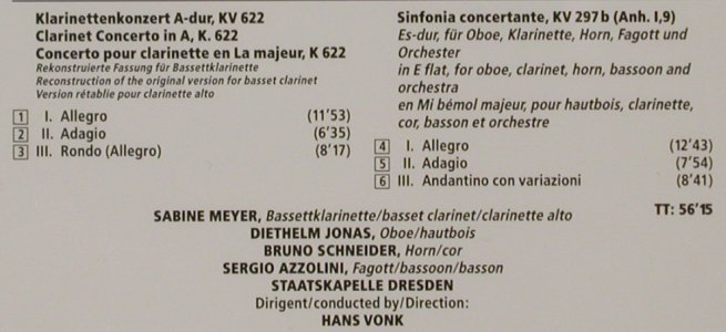 Meyer,Sabine: Mozart: Klarinettenkonzert K. 622, EMI(), D, 1990 - CD - 92642 - 9,00 Euro
