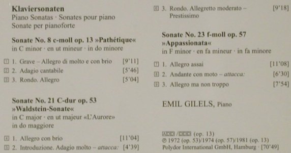 Beethoven,Ludwig van: Klaviersonaten Nr.8,21 & 23, Deutsche Gramophon(), D,  - CD - 92673 - 6,00 Euro