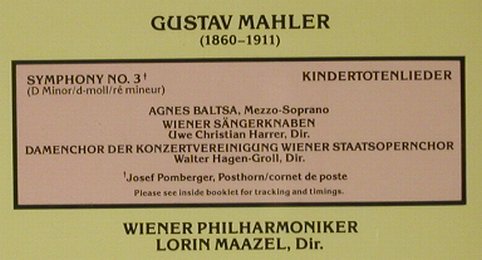 Mahler,Gustav: Symphony 3, Kindertotenlieder,..., CBS(M2K 42403), NL, 1987 - 2CD - 92703 - 10,00 Euro