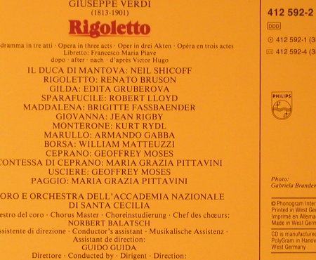 Verdi,Guiseppe: Rigoletto,Box,Bruson,Edita,Shicoff, Philips(412 592-2), D, 1985 - 2CD - 93643 - 15,00 Euro
