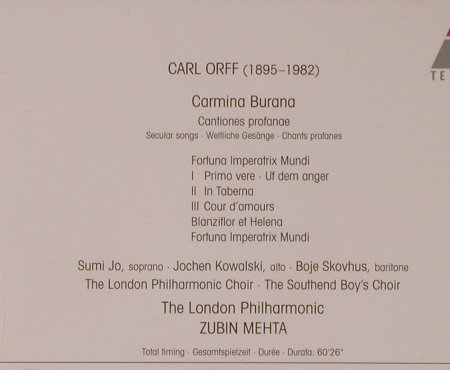 Orff,Karl: Carmina Burana, Teldec(), D, 1993 - CD - 94596 - 5,00 Euro
