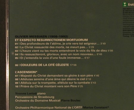 Messiaen,Olivier: Et Exspecto Resurrectionem Mortuoru, Erato(), D, 2002 - CD - 94614 - 10,00 Euro