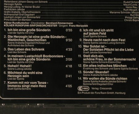 Künneke,Eduard: Die Große Sünderin, Acanta(42 483), D, 1978 - CD - 94697 - 5,00 Euro