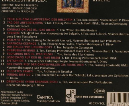 V.A.Frühe Gesänge der Bulgarisch-Or: 15 Tr., Cantica(03 03 3/TCL), D, 1994 - CD - 94790 - 7,50 Euro