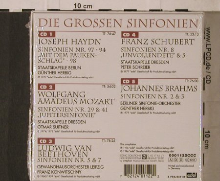 V.A.Die Grossen Sinfonien: 11 Tr., FS-New, Edel(0001122CCC), D, 1996 - 5CD - 95038 - 11,50 Euro