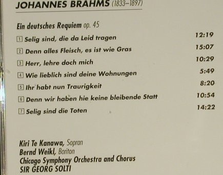 Brahms,Johannes: Ein Deutsches Requiem'79, Decca(458 133-2), D, 1997 - CD - 97397 - 7,50 Euro