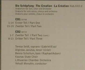 Haydn,Joseph: Die Schöpfung-The Creation, Apex/Warner(), , 2003 - 2CD - 97596 - 7,50 Euro