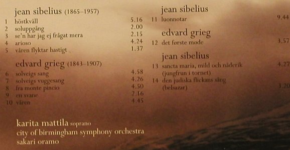 Mattila,Karita: Grieg and Sibelius Songs, Warner(), EU, 2004 - CD - 97875 - 7,50 Euro