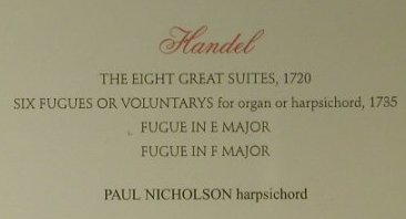 Händel,Georg Friedrich: The Eight Harpischord Suites, Hyperion(CDA66931/2), UK, 1994 - 2CD - 98322 - 17,50 Euro
