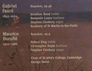 Fauré,Gabriel & Duruflé,Maurice: Requiem, FS-New, Decca(466 418-2), D, 1999 - CD - 98401 - 7,50 Euro