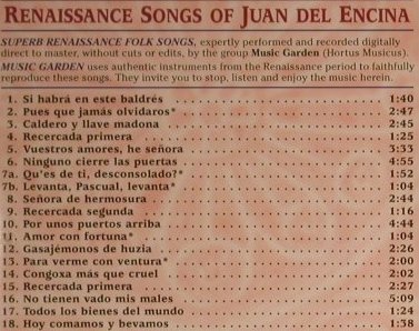 Encina,Juan Del: Singer,Soldier,Lover,Priest, Dorchester(DRC 1006), US, 1996 - CD - 98403 - 12,50 Euro
