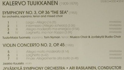 Tuukkanen,Kalervo: Symphony No.3: The Sea, Finlandia(), D, 1995 - CD - 98464 - 12,50 Euro
