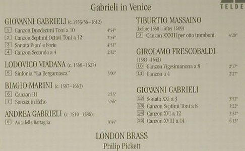 V.A.Gabrieli In Venice: Gabrieli, Viadana, Massaino..., Teldec(), D, 1994 - CD - 98518 - 7,50 Euro