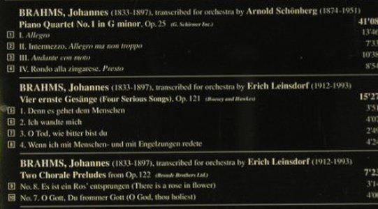 Brahms,Johannes: Piano Quartet Op.25,..., BIS(BIS-CD-1140), A, 2001 - CD - 98522 - 14,00 Euro