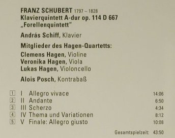 Schubert,Franz: Forellenquintett, Decca(440 274-2), D, 1993 - CD - 98601 - 7,50 Euro