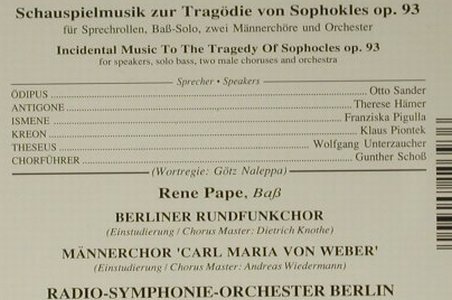 Mendelssohn-Bartholdy,Félix: Ödipus, Capriccio(10 3993), D, 1993 - CD - 98617 - 7,50 Euro
