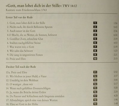 Telemann,Georg Philipp: Gott,Man Lobet Dich In Der Stille, Hänssler(CD 98.333), , 2000 - CD - 98620 - 10,00 Euro