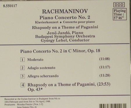 Rachmaninov,Sergey: Piano Concerto No.2, Naxos(8.550117), D, 1988 - CD - 99058 - 5,00 Euro
