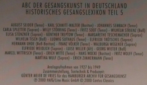 V.A.ABC der Gesangskunst in: Deutschland. Hist.Lexiko, Cantus(), D,1927-49,  - CD - 99612 - 5,00 Euro