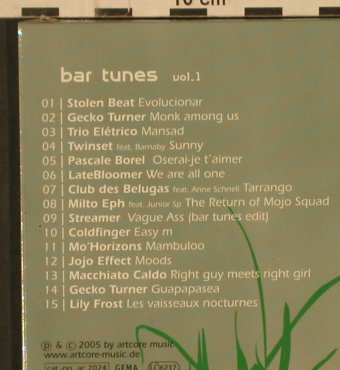 V.A.Bar Tunes: Vol. 1, 15 Tr., Digi, FS-New, Artcore Music(ac 2024), , 2005 - CD - 80235 - 12,50 Euro