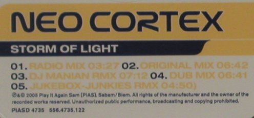 Neo Cortex: Storm of Light*5, FS-New, Play It Again Sam(PIASD 4735), , 2005 - CD5inch - 80574 - 6,00 Euro