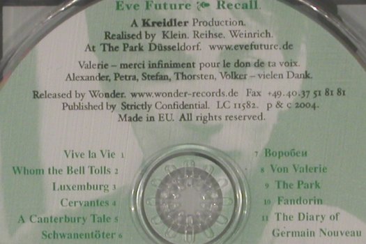 Kreidler: Eve Future Recall, 11Tr., Indigo(), EU, 04 - CD - 90796 - 11,50 Euro