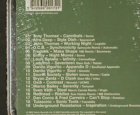 V.A.Fabric 09: Slam, metal-Box, FS-New, Fabric(17), EU, 2003 - CD - 92972 - 10,00 Euro