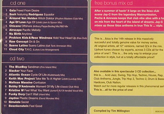 V.A.This Is...Ibiza: Gala, Sash..Jam & Spoon,Box, FS-New, Beechwood(BEBOXCD14), UK, 1997 - 3CD - 93015 - 10,00 Euro