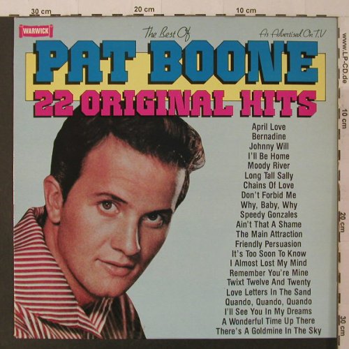 Boone,Pat: The Best Of-22 Original Hits, Warwick(WW 5089), UK, 1980 - LP - F5242 - 5,50 Euro