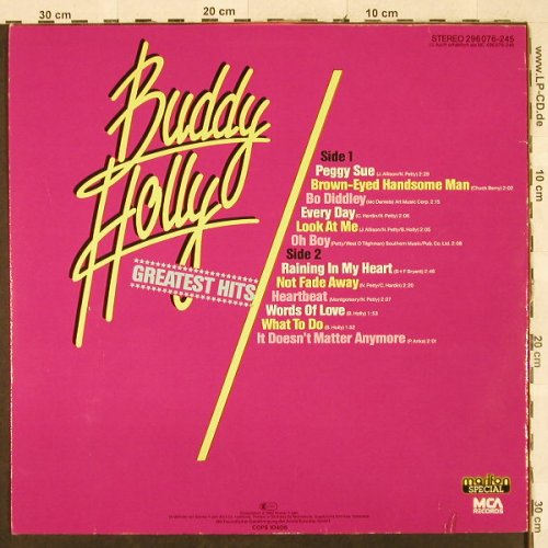 Holly,Buddy: Greatest Hits, Marifon Sp./MCA(296 076-245), D, Ri, 1982 - LP - H3148 - 5,00 Euro