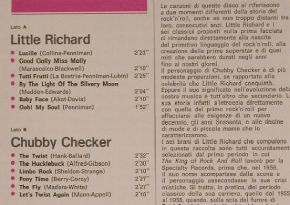 Little Richard  / Chubby Checker: La Grande Storia Del Rock 2, Curcio(GSR-2), I, Foc,  - LP - H7161 - 5,00 Euro