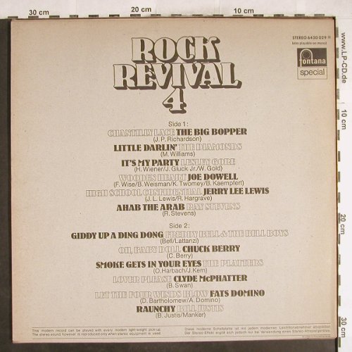 V.A.Rock Revival 4: The Big Bopper...Bill Justis, Fontana Special(6430 029), NL,  - LP - H7167 - 4,00 Euro