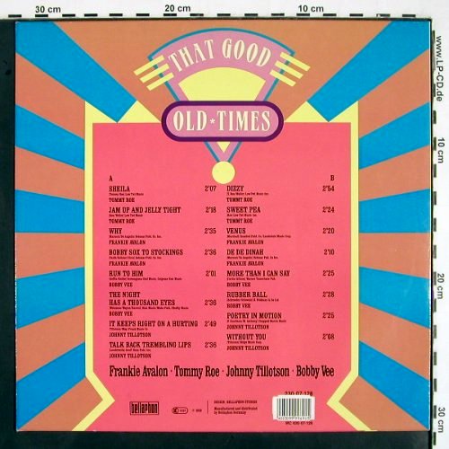 V.A.That Good Oldtime: Fr.Avalon,T.Roe,Tillotson,Bobby Vee, Bellaphon (230 07 128), D, 1989 Typ: LP Best.-Nr.: V2242 Preis: 4,00 Euro