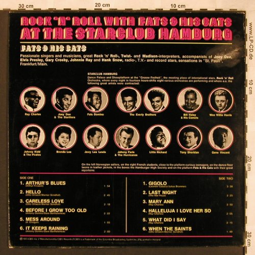 Fats & the Cats: Rock 'n' Roll with,Starclub, m-/vg+, CBS(S 53 253), NL, Ri, 1975 - LP - X1877 - 45,00 Euro