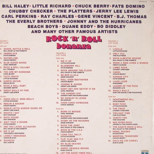 V.A.Rock'n'Roll Bonanza: 60 original Hits, Box, no Booklet, Lotus(KB 702/3), I, 1983 - 3LP - X6078 - 9,00 Euro