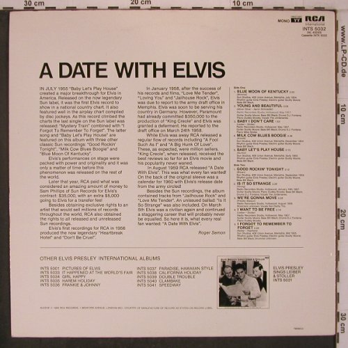 Presley,Elvis: A Date with (1959), RCA Int. Green(INTS 5032), UK, Ri, 1980 - LP - X7752 - 9,00 Euro