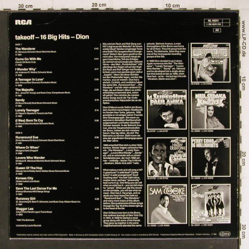 Dion: Take Off-16 Big Hits, RCA International(NL 45211), D, 1981 - LP - Y8469 - 5,00 Euro