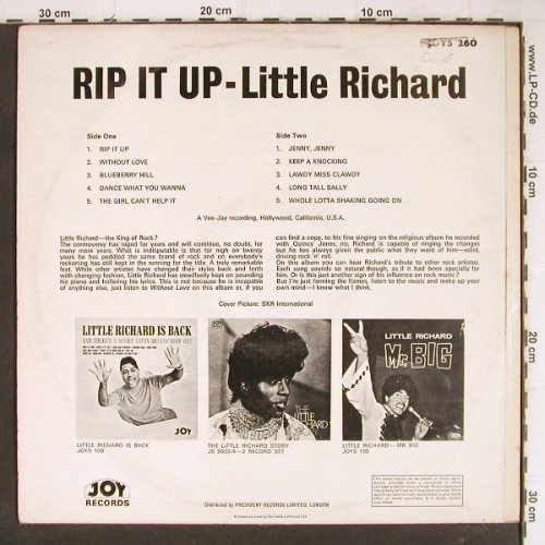 Little Richard: Rip It Up, woc, vg+/vg+, Joy(260), UK, 1971 - LP - Y8514 - 6,00 Euro