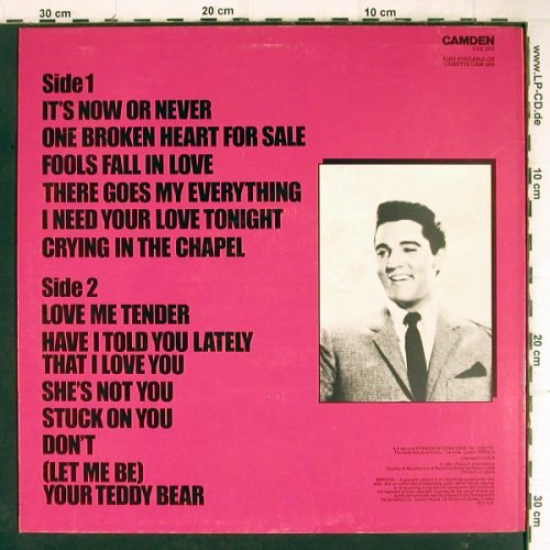 Presley,Elvis: It's Now Or Never, Camden(CDS 1203), UK,  - LP - Y8532 - 6,00 Euro