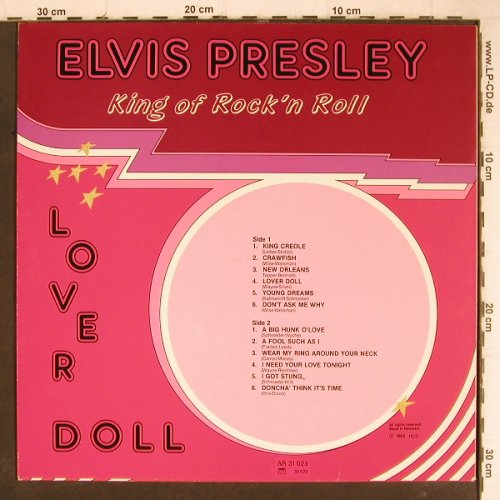 Presley,Elvis: Love Doll-King Of Rock'n Roll, Allround(AR 31023), DK, 1985 - LP - Y8542 - 6,00 Euro