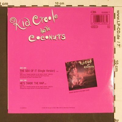 Kid Creole & Coconuts: The Sex Of It / He's takin' the Rap, CBS(655698 7), D, 1990 - 7inch - S9203 - 2,50 Euro