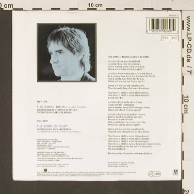 De Burgh,Chris: The Simple Truth, Facts, AM(390 269-7), D, 1987 - 7inch - S9208 - 3,00 Euro