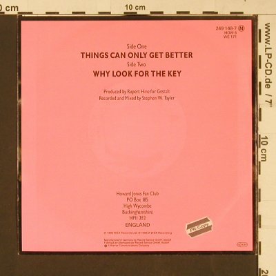Jones,Howard: Things can only get better/Why look, WEA (HOW 6)(249 148), D, 1985 - 7inch - S9262 - 3,00 Euro