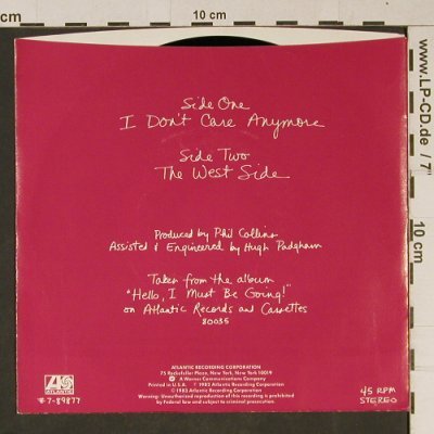 Collins,Phil: I Don't Care Anymore, Atlantic(7-89877), US, 1983 - 7inch - T1006 - 3,00 Euro