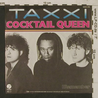 Taxxi: Cocktail Queen / I Remenber, Fantasy(0031.110), D, 1982 - 7inch - T1535 - 2,50 Euro