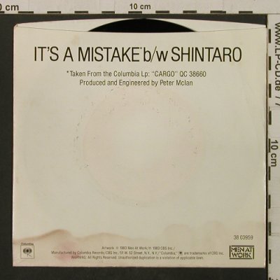 Men At Work: It's A Mistake/Shintaro,Promo-stol, Columbia(38-03959), US,m-/vg+, 1983 - 7inch - T2126 - 1,00 Euro