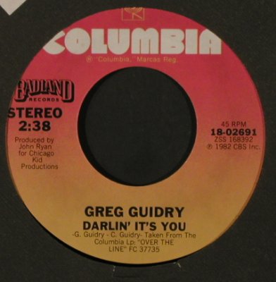 Guidry,Greg: Goin' Down/Darlin' It's You, FLC, Columbia/Promo-Stol(18-02691), US, 1982 - 7inch - T2178 - 1,50 Euro